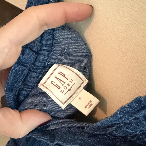 Doen Gap Eyelet Denim Midi Maxi Dress - Picture 7 of 7